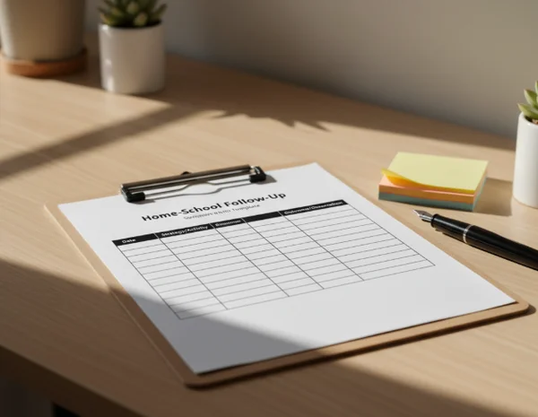 Home-school follow-up template sheet