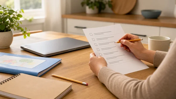 Parent reviewing ADHD screening notes